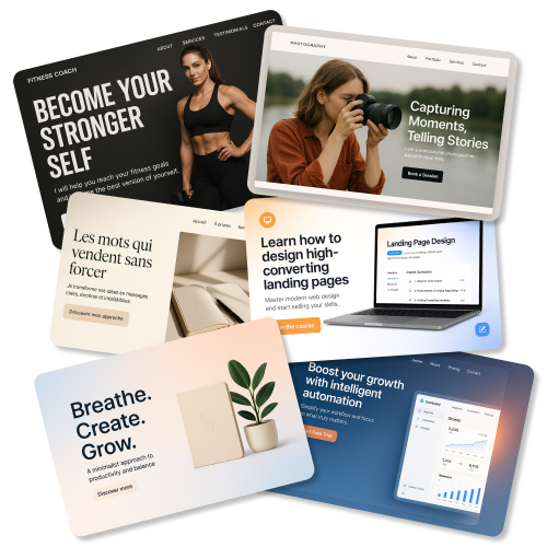 Exemples de landing page VitaCraft